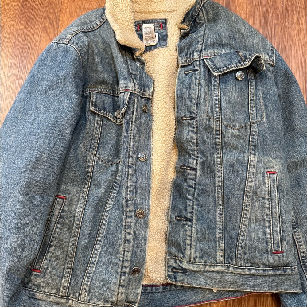 Denim Sherpa-Lined Jacket